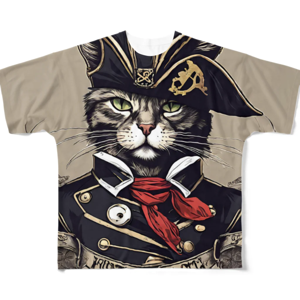 Jj-O_O-Jjの猫海賊団シリーズ★Duke船長 All-Over Print T-Shirt