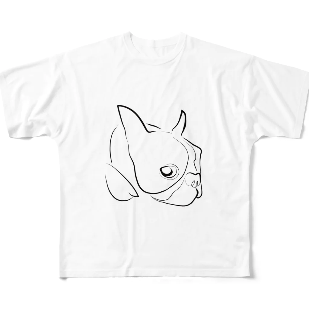 ボストンテリアのぷーのボストンテリアのぷー All-Over Print T-Shirt