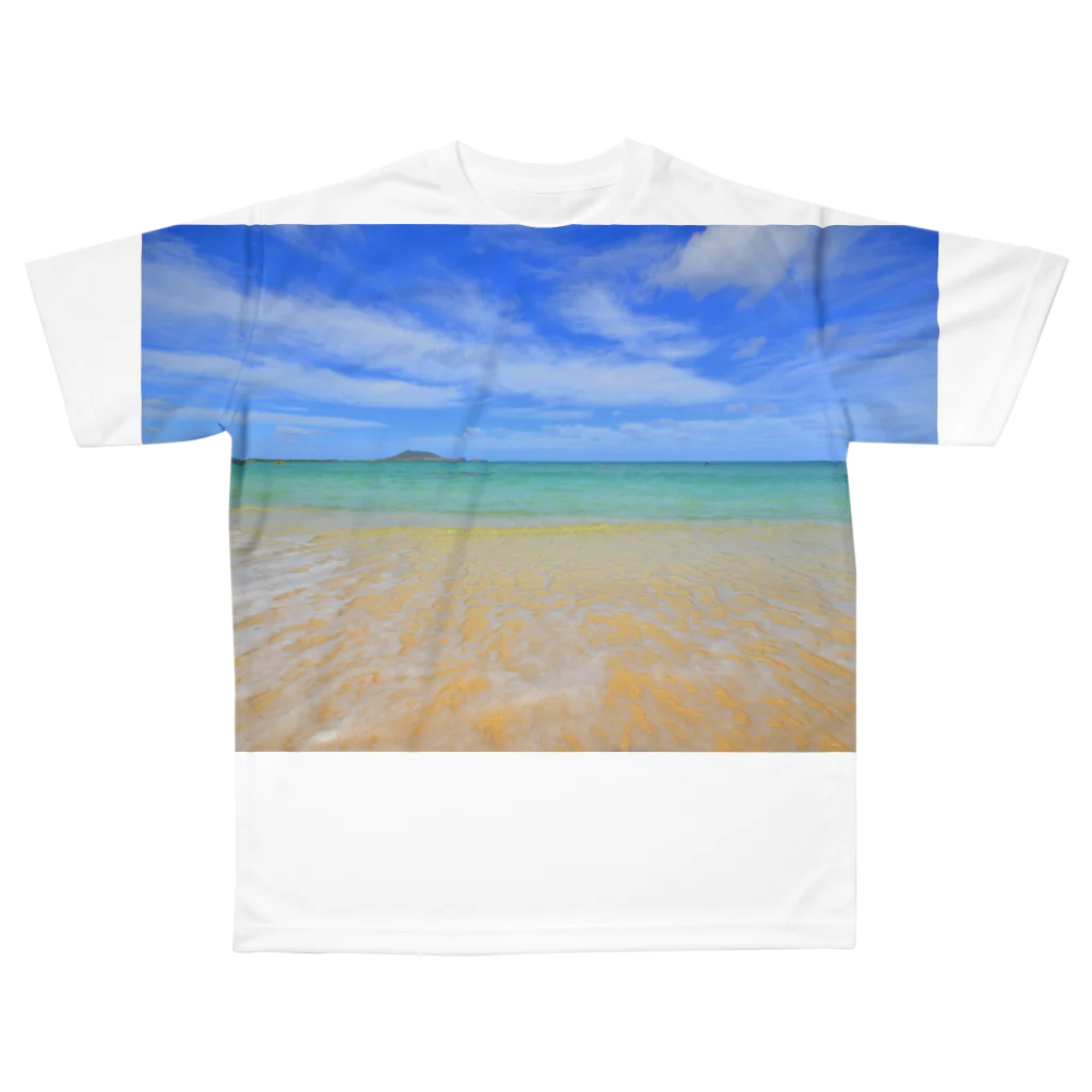 アロハスタイルハワイのラニカイビーチ All-Over Print T-Shirt