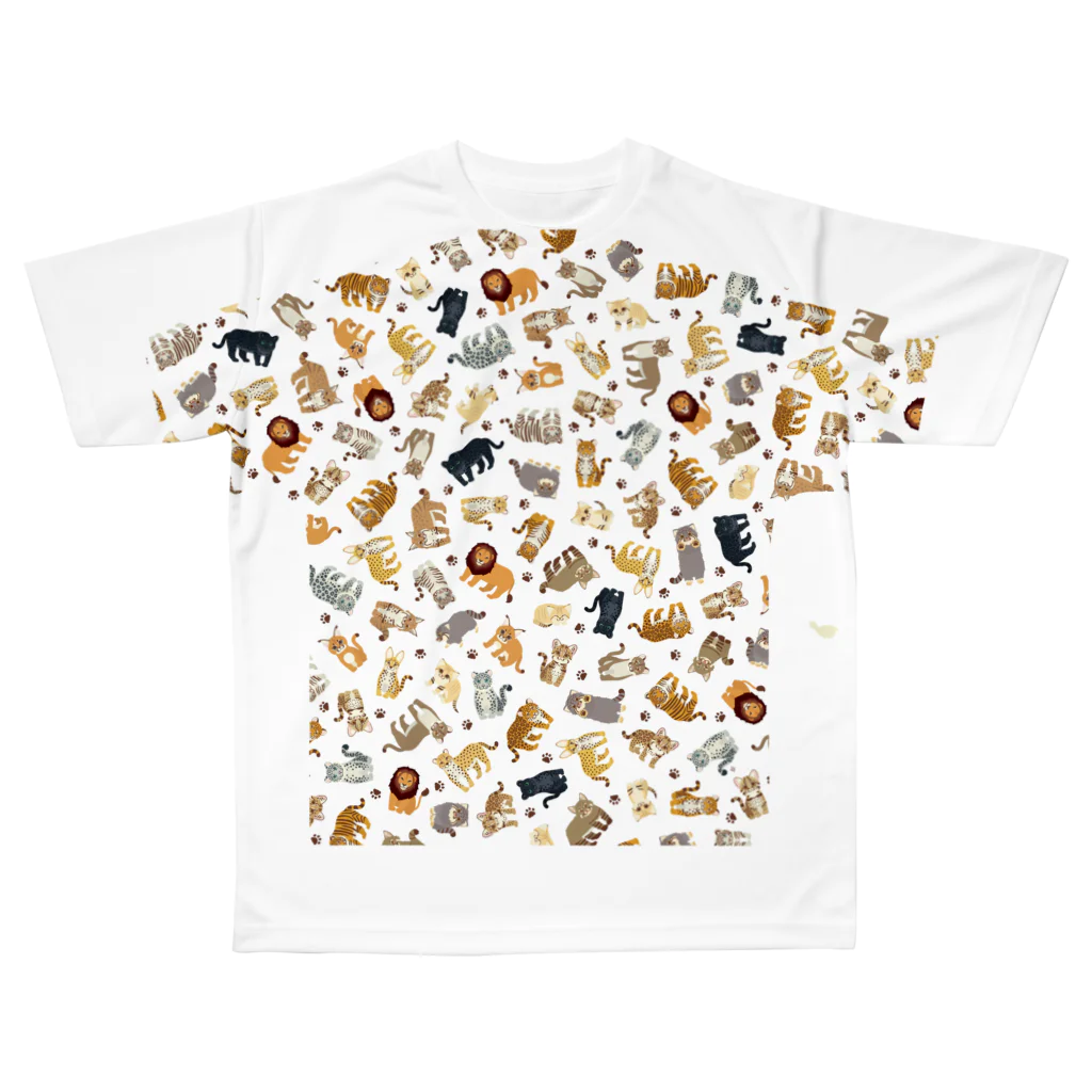 ヤム烈の　ネコ科Tシャツ All-Over Print T-Shirt