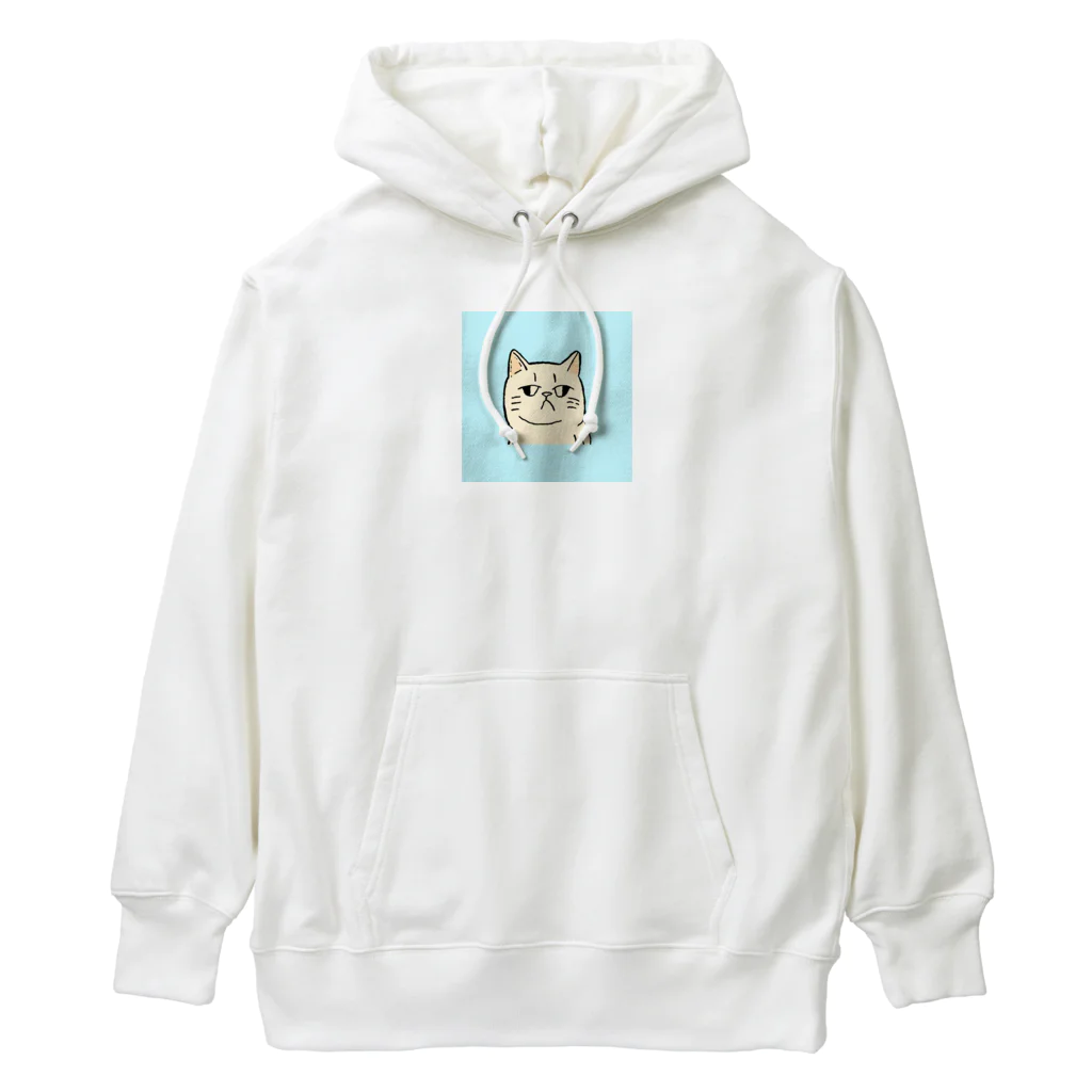 日常のふてくされたネコくん(水色) Heavyweight Hoodie