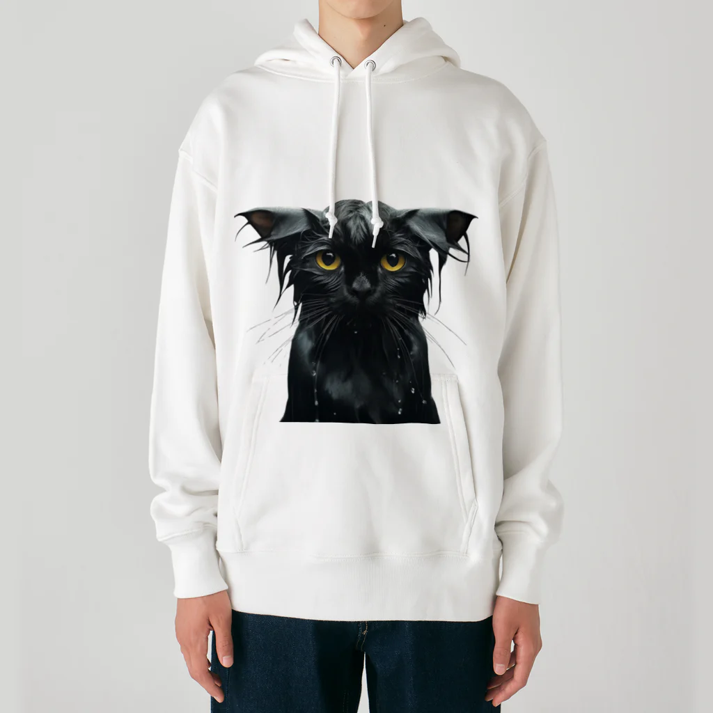 濡れた猫ミーム Heavyweight Hoodie by うりぼう ( uriboubou
