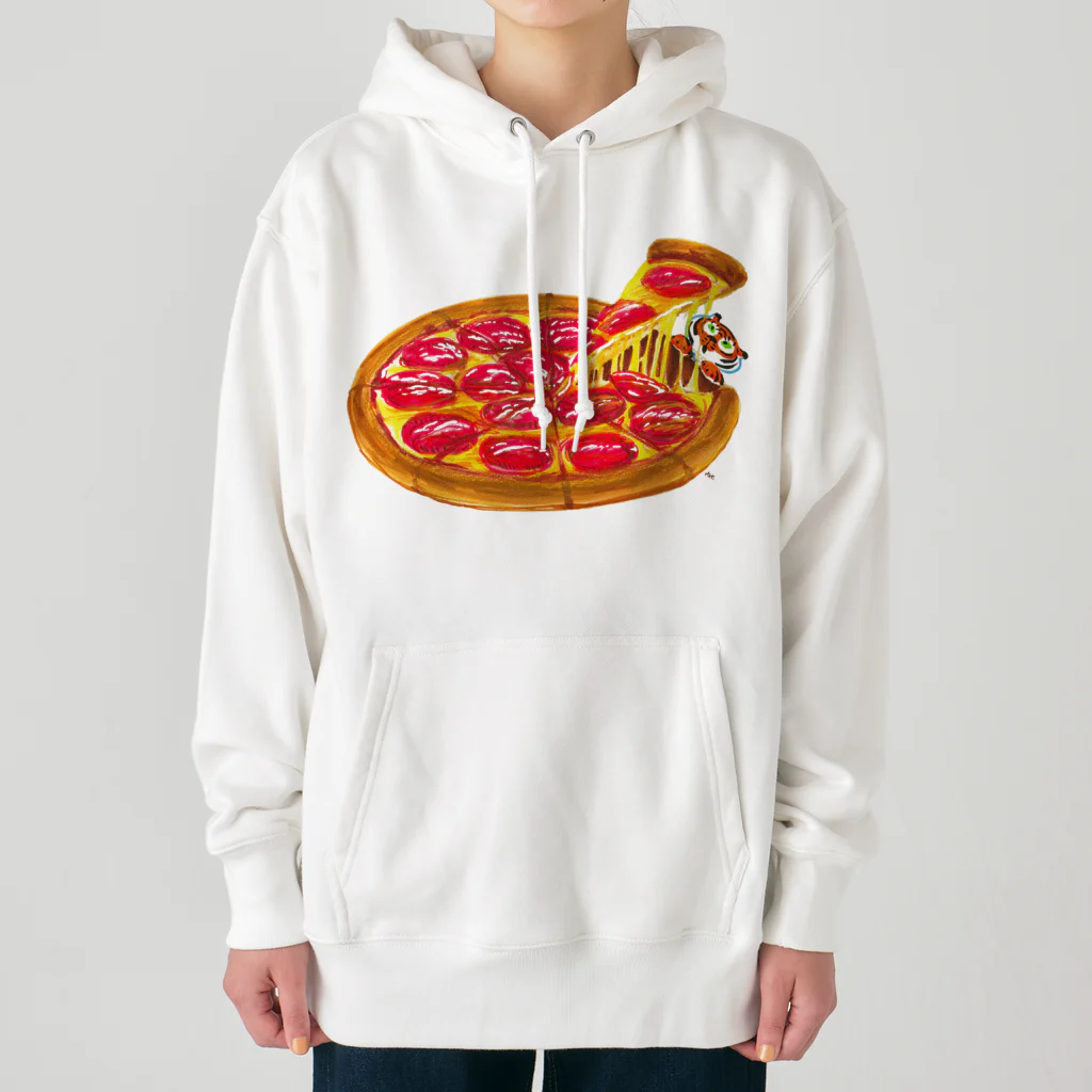 ピザとトラちゃん（ペパロニ） Heavyweight Hoodie by