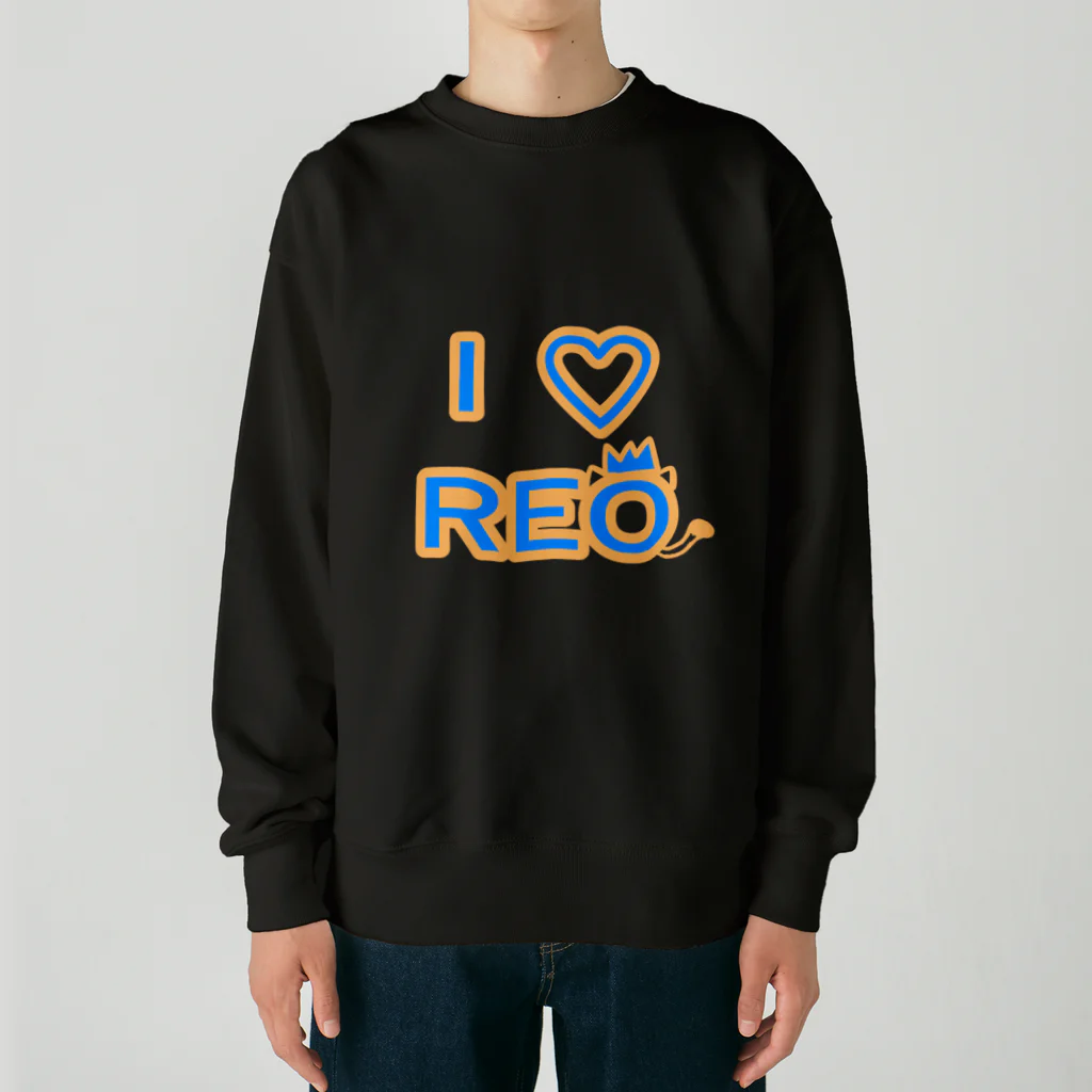 旅猫王子れぉにゃん👑😼公式(©️レイラゆーし。©️ Layla-246yuusi.)のI　♡　REO　　 Heavyweight Crew Neck Sweatshirt