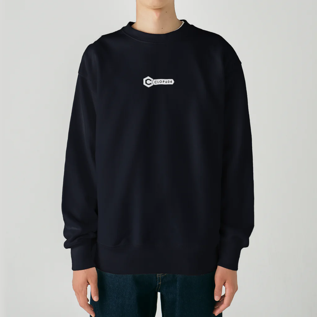 clop604のclop604 ホワイトロゴ Heavyweight Crew Neck Sweatshirt