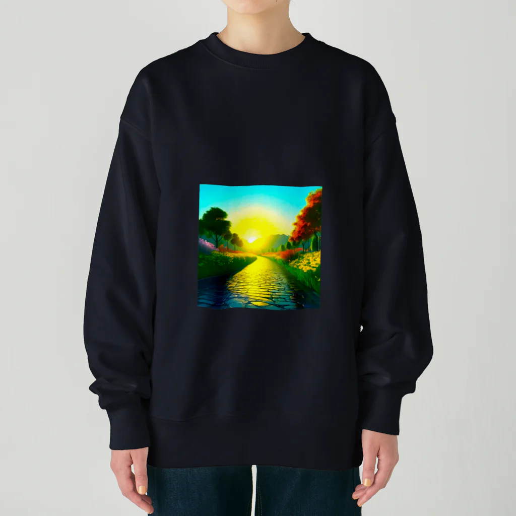 million-mindの雨に濡れた石畳 Heavyweight Crew Neck Sweatshirt