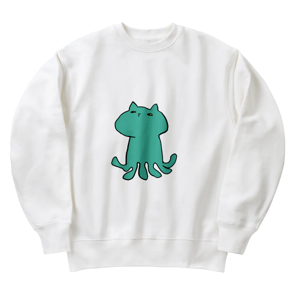 はらぺこニャンダのきもちわるいネコ Heavyweight Crew Neck Sweatshirt