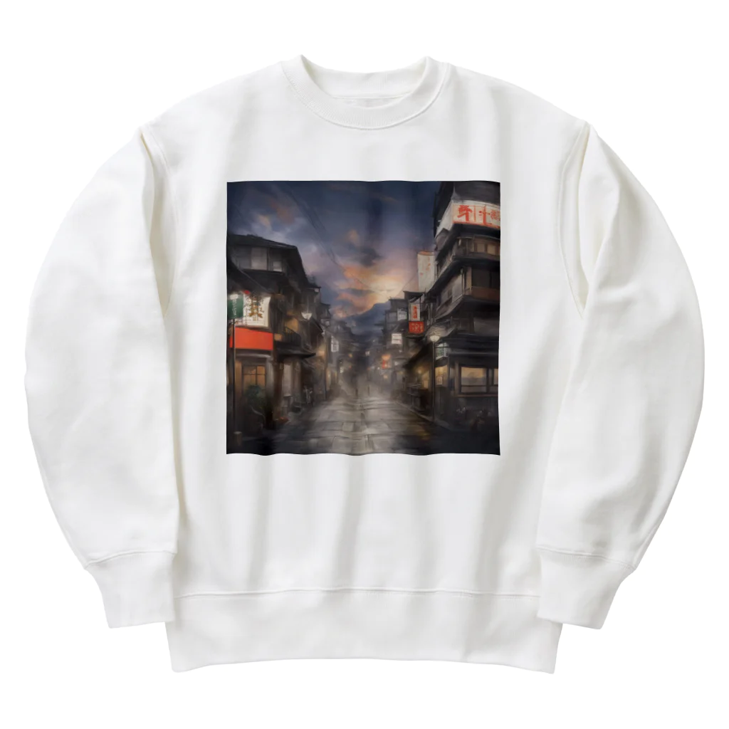 インスピレーションshopの日本の街並み Heavyweight Crew Neck Sweatshirt