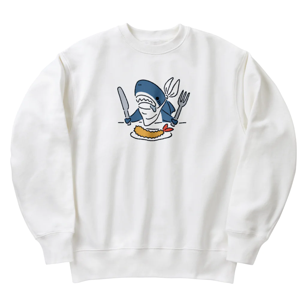 サメ わりとおもいのエビフライを食べようとするサメ2021 Heavyweight Crew Neck Sweatshirt