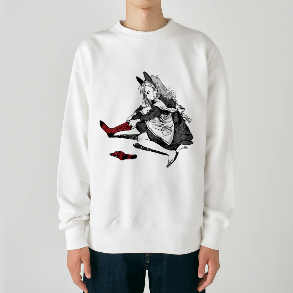 しょうじの靴下を履くネコミミちゃん Heavyweight Crew Neck Sweatshirt