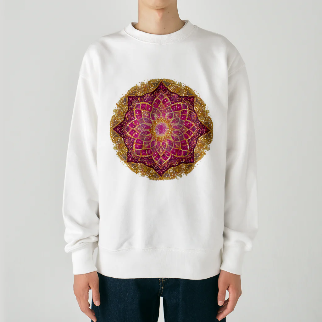 WADATEN SUZURIのピンク曼荼羅001 Heavyweight Crew Neck Sweatshirt