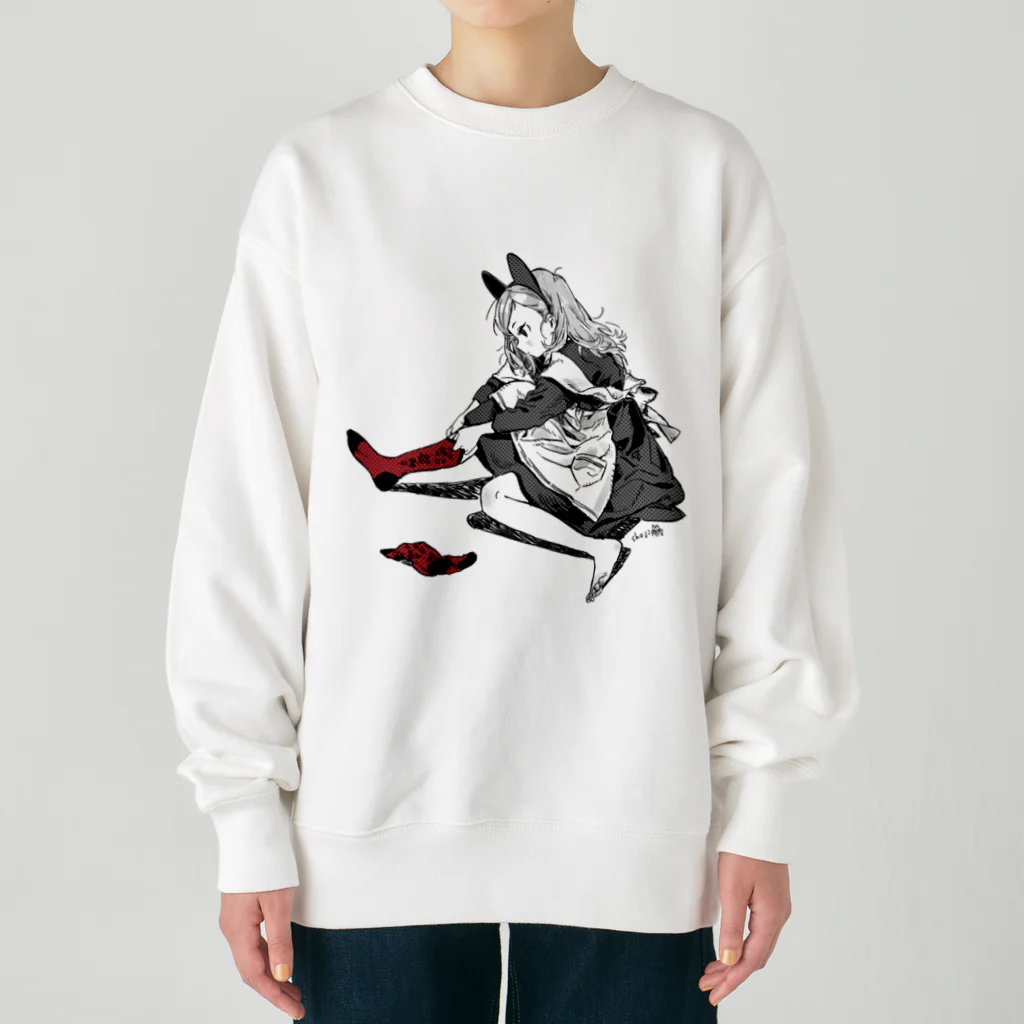 しょうじの靴下を履くネコミミちゃん Heavyweight Crew Neck Sweatshirt