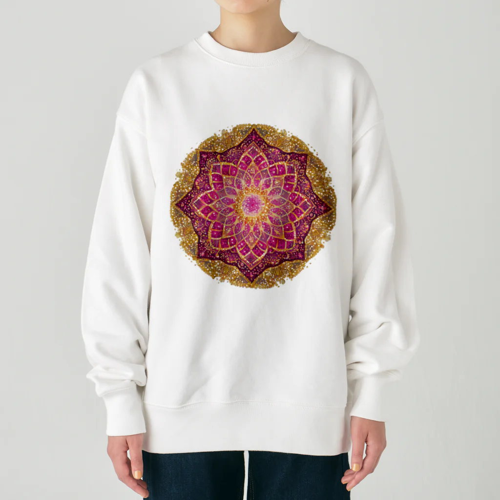 WADATEN SUZURIのピンク曼荼羅001 Heavyweight Crew Neck Sweatshirt