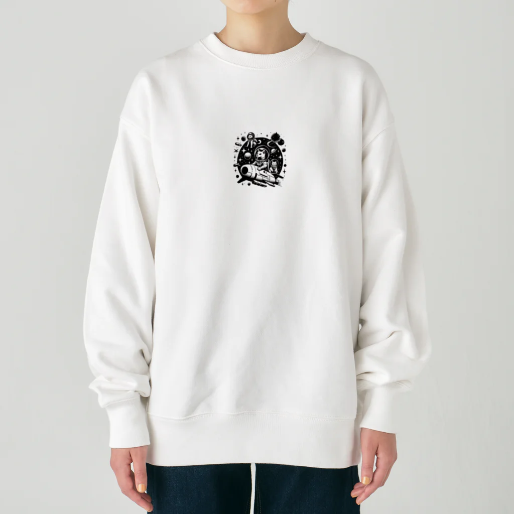 Cat's Canvasの宇宙猫 Heavyweight Crew Neck Sweatshirt