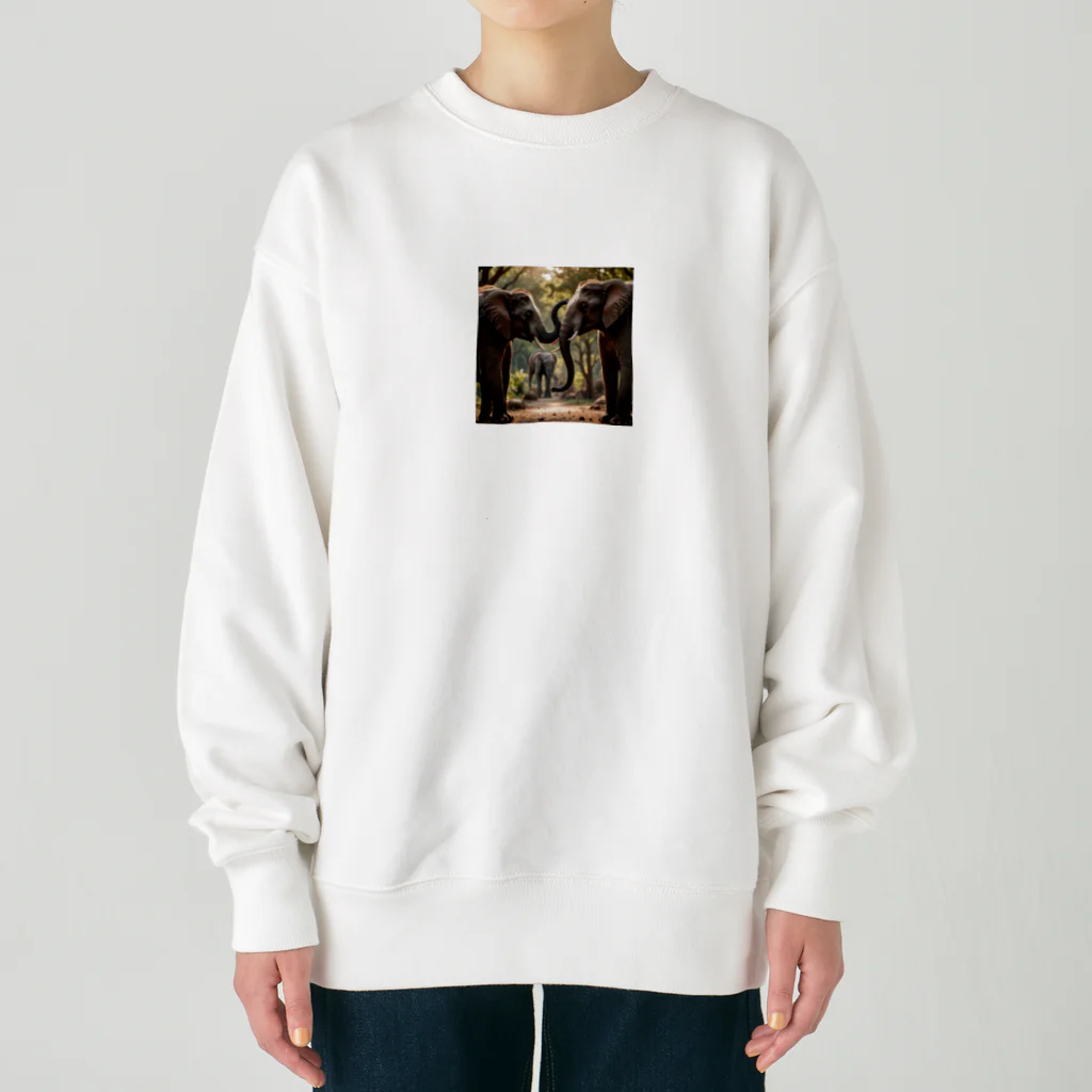 ミスターの会話している象 Heavyweight Crew Neck Sweatshirt