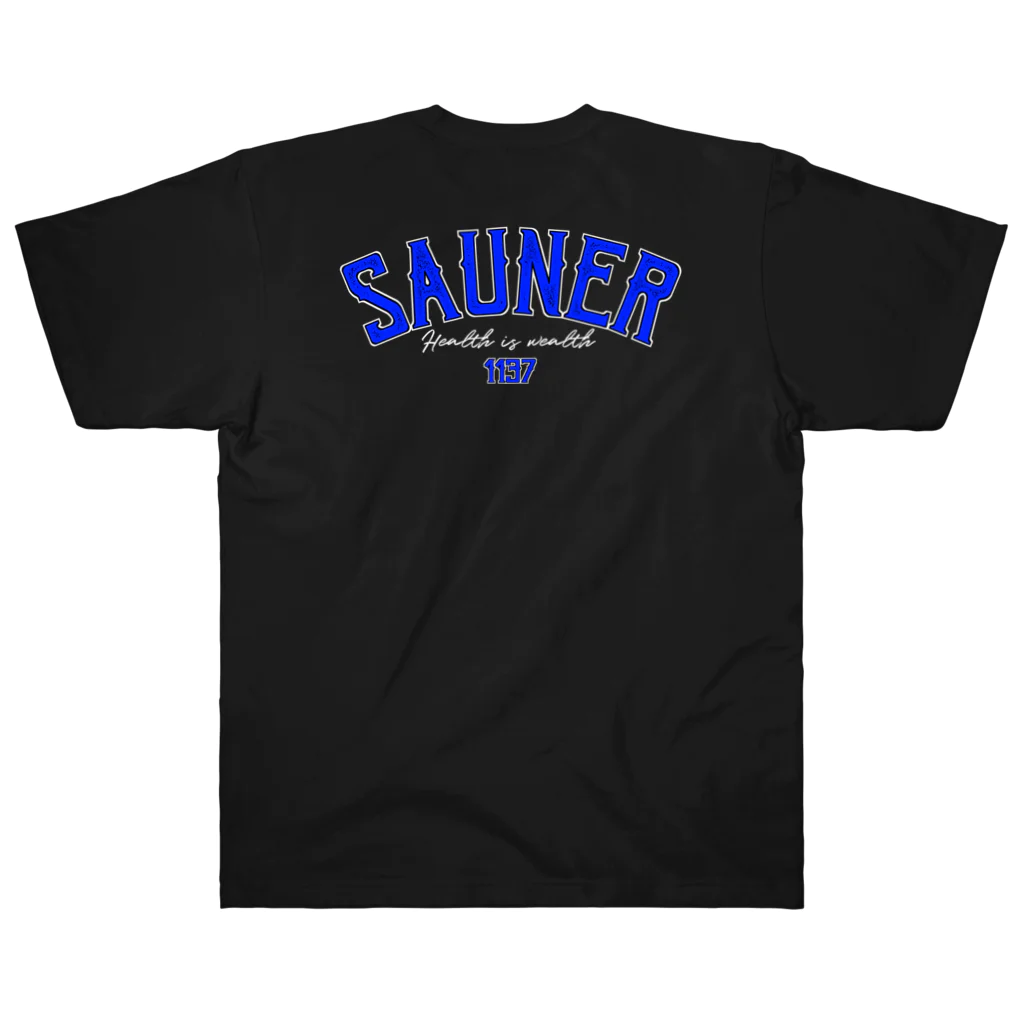 Super Sauna StyleのSAUNER1137 Blue-Black- Heavyweight T-Shirt
