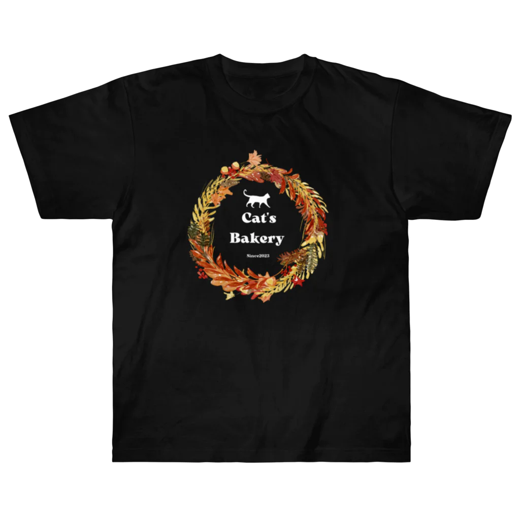 桜町通り商店街の紗子ちゃんのCat’ｓBakery ロゴTシャツ（ダークVer） Heavyweight T-Shirt