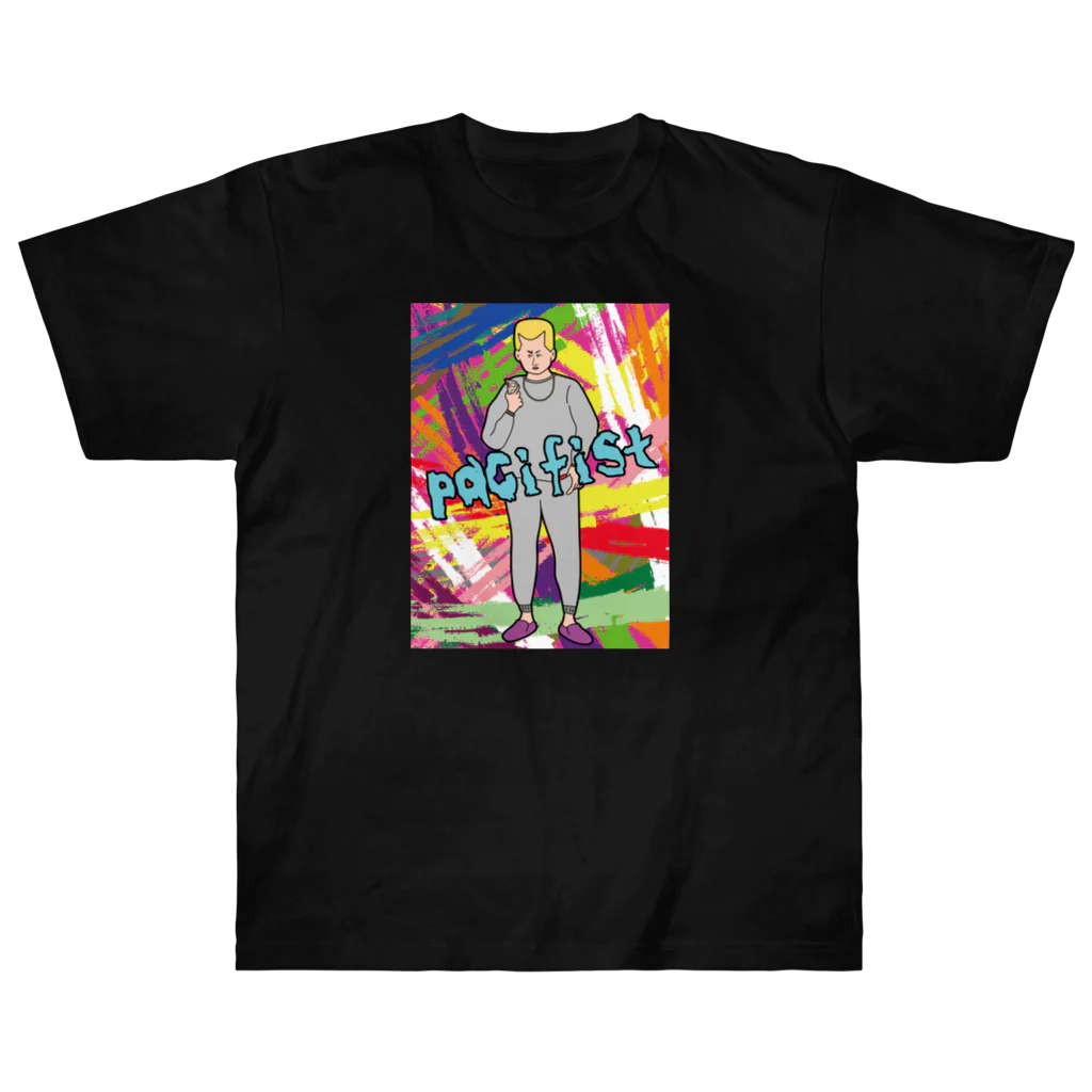 たすくこま公式ショップの平和主義者ヘビーウェイトTシャツ黒 Heavyweight T-Shirt