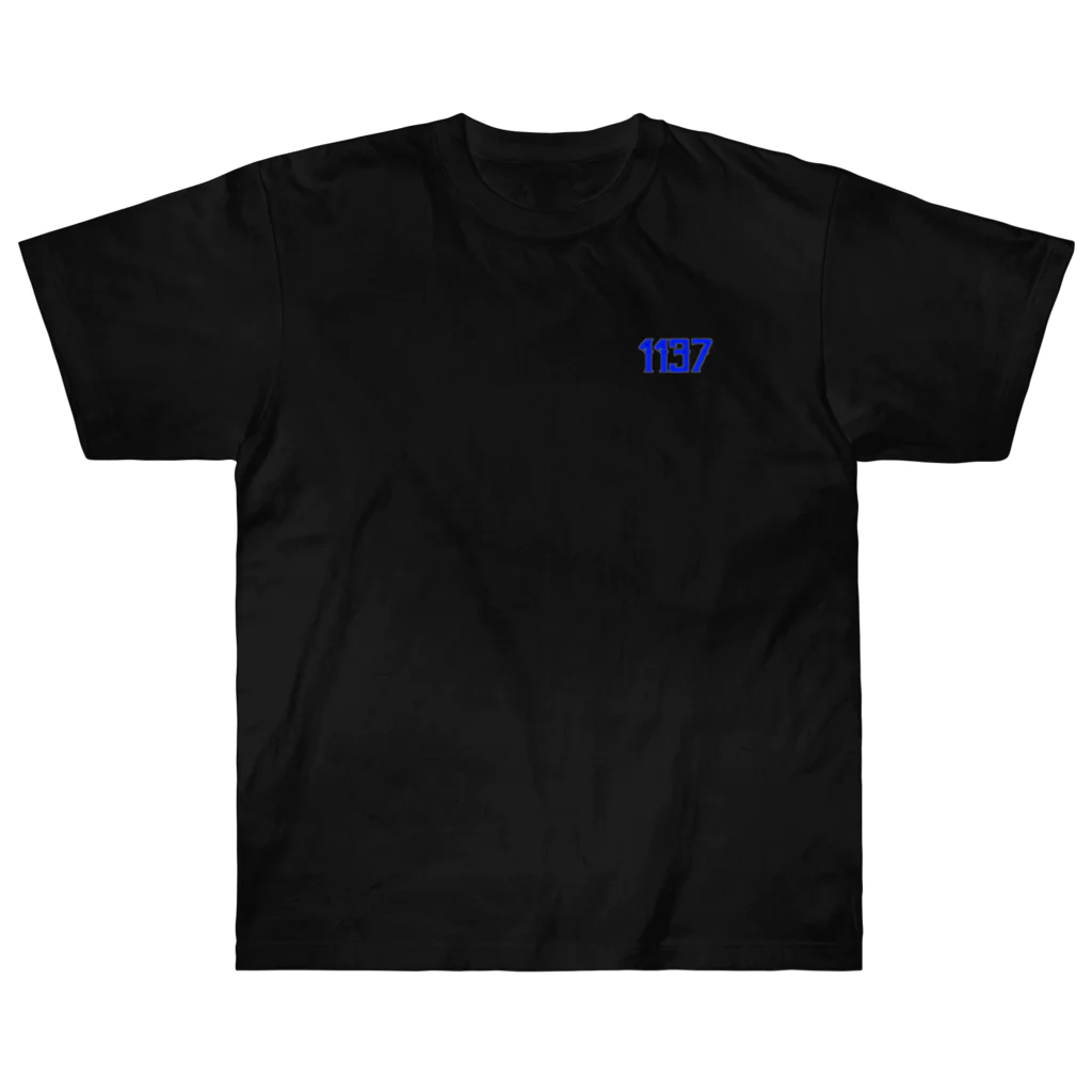 Super Sauna StyleのSAUNER1137 Blue-Black- Heavyweight T-Shirt
