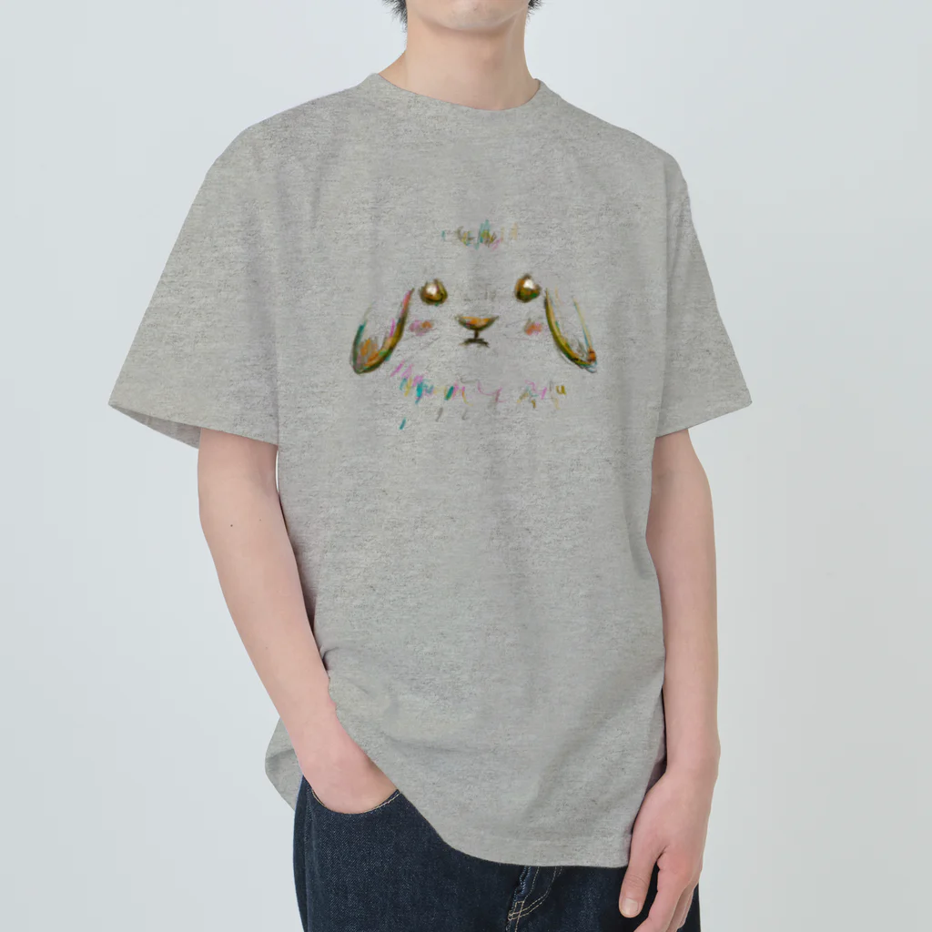 tomorebiのしずかな守り手｜垂れ耳うさぎ Heavyweight T-Shirt