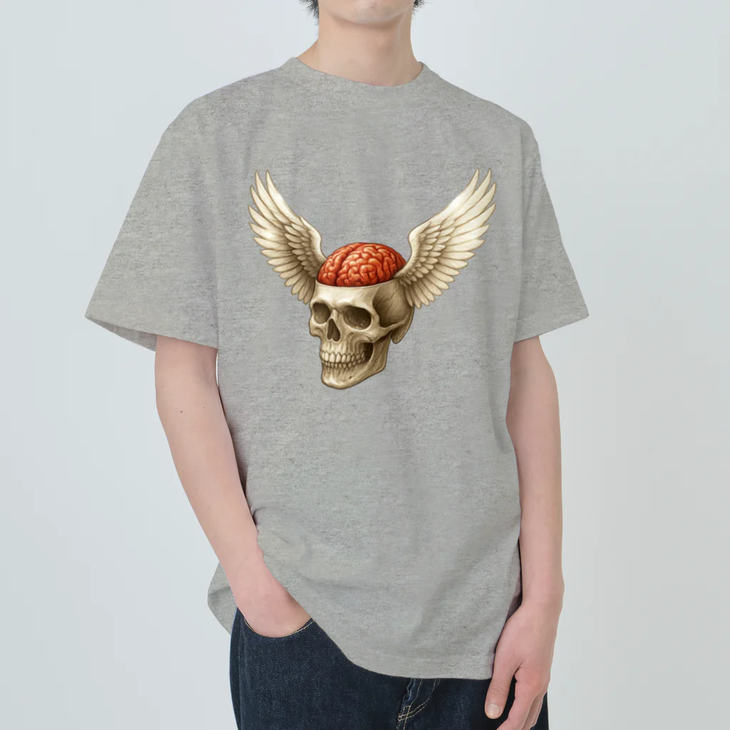 Route56の双翼スカル＆脳 Heavyweight T-Shirt