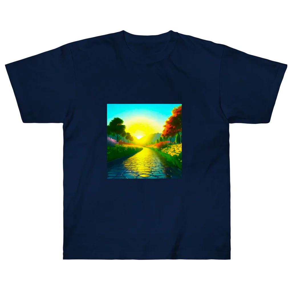 million-mindの雨に濡れた石畳 Heavyweight T-Shirt