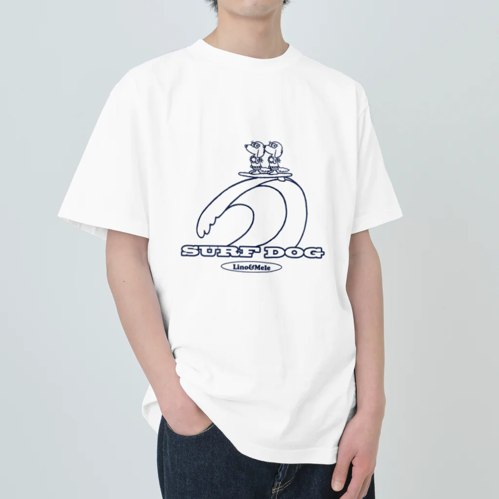 ゆるふわんにゃんのリノメレSURF DOGブルーライン Heavyweight T-Shirt