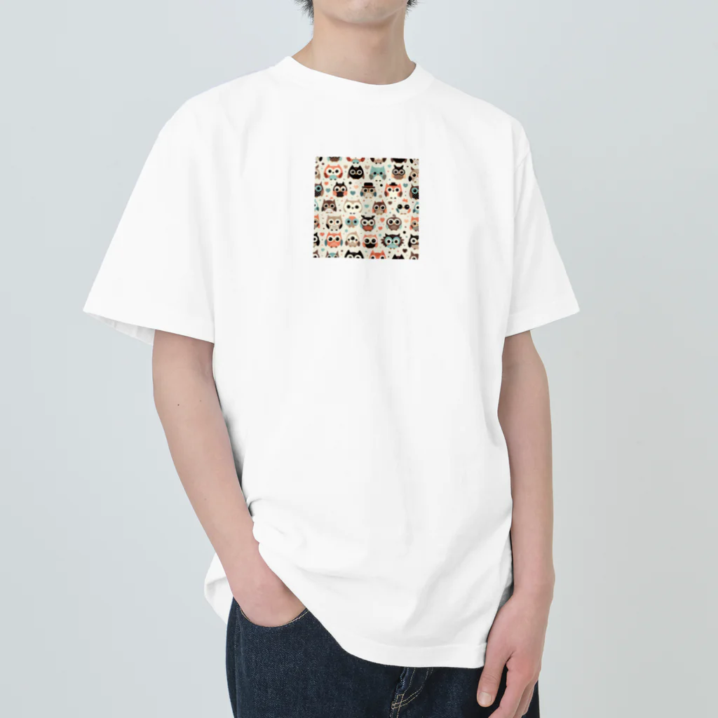 18ban's shopのフクロウドット柄 Heavyweight T-Shirt