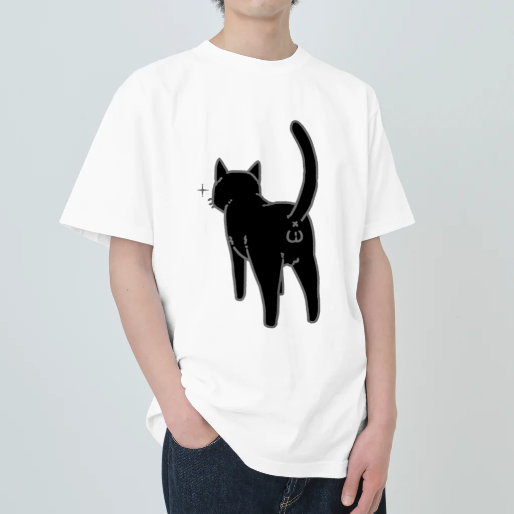 ねこけつω（黒猫） / RiotoのヘビーウェイトTシャツ通販