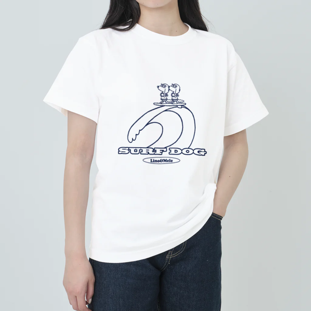 ゆるふわんにゃんのリノメレSURF DOGブルーライン Heavyweight T-Shirt