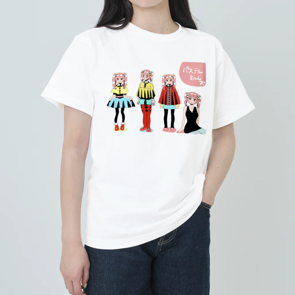 mikyacraft MIKA💓🌟赤い心臓のパステルちゃんズ Heavyweight T-Shirt