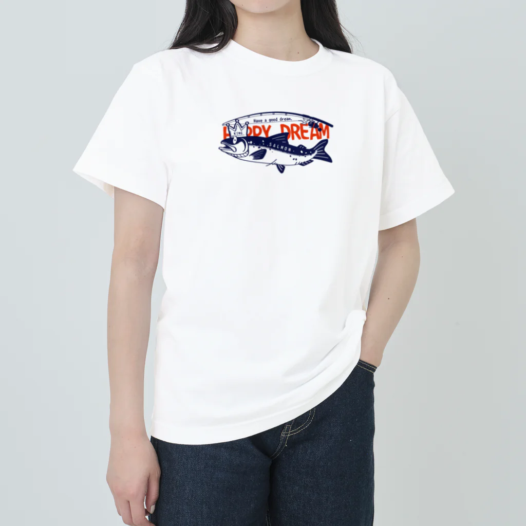 イラスト MONYAAT のサーモン サモタンの夢    ちいさめ Heavyweight T-Shirt