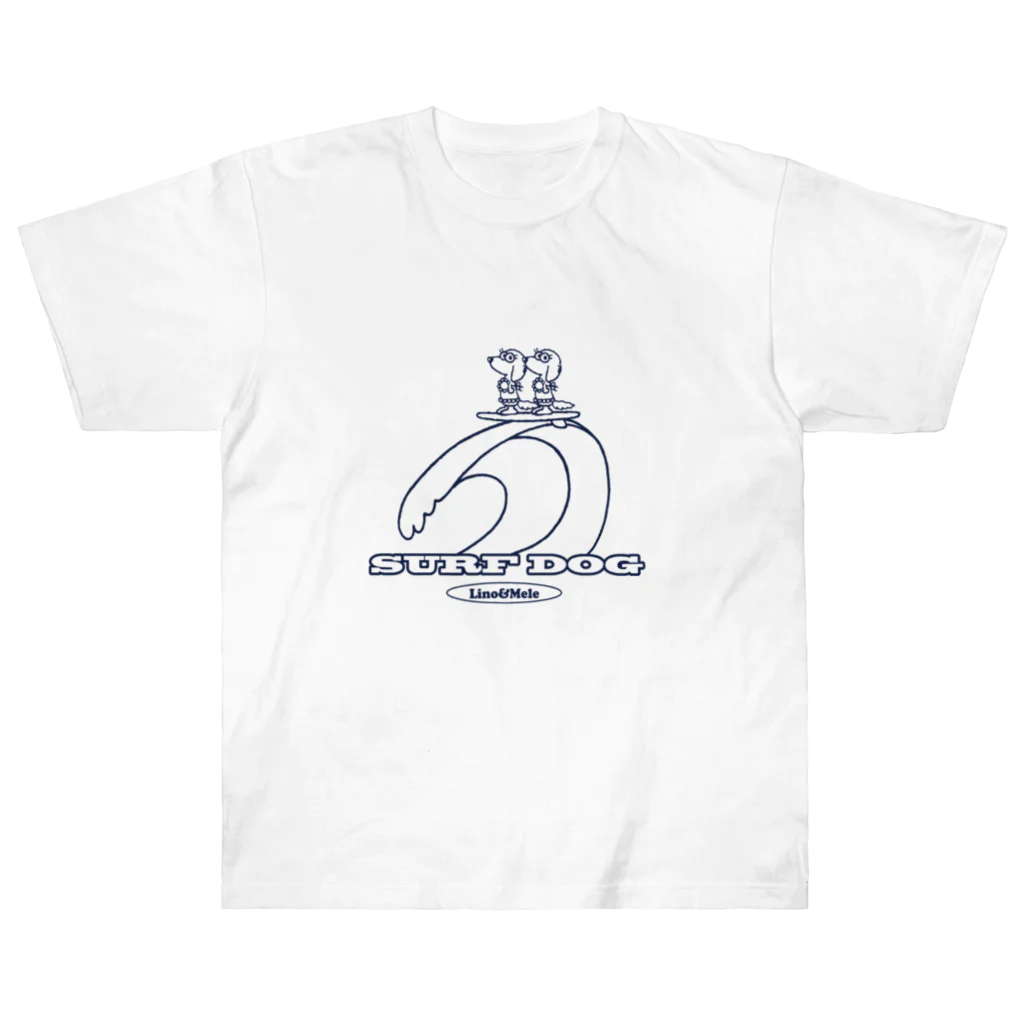 ゆるふわんにゃんのリノメレSURF DOGブルーライン Heavyweight T-Shirt