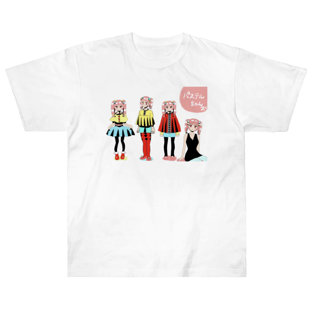 mikyacraft MIKA💓🌟赤い心臓のパステルちゃんズ Heavyweight T-Shirt