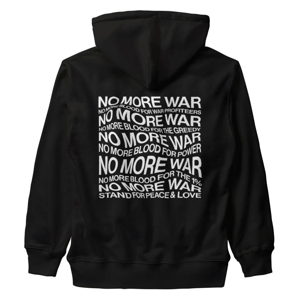 NoMoreWarの反戦｜NO MORE WAR［ゆがみあり］ Heavyweight Zip Hoodie