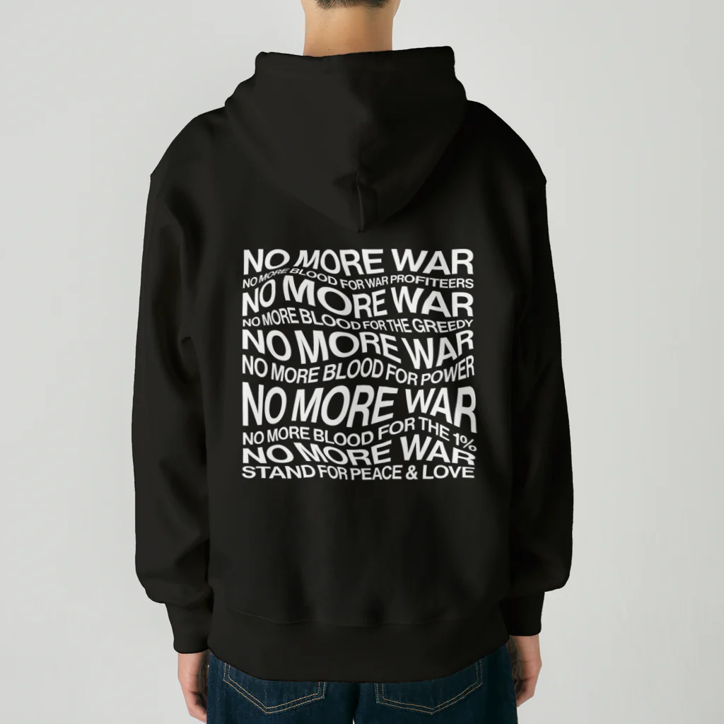 NoMoreWarの反戦｜NO MORE WAR［ゆがみあり］ Heavyweight Zip Hoodie