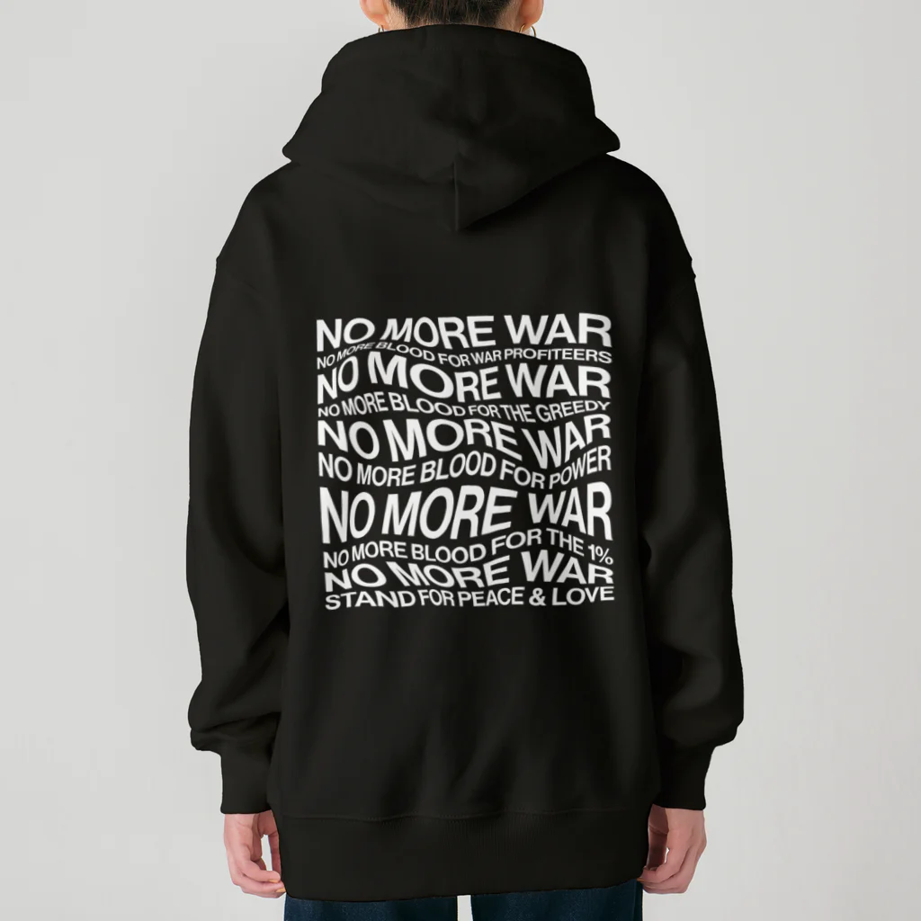NoMoreWarの反戦｜NO MORE WAR［ゆがみあり］ Heavyweight Zip Hoodie