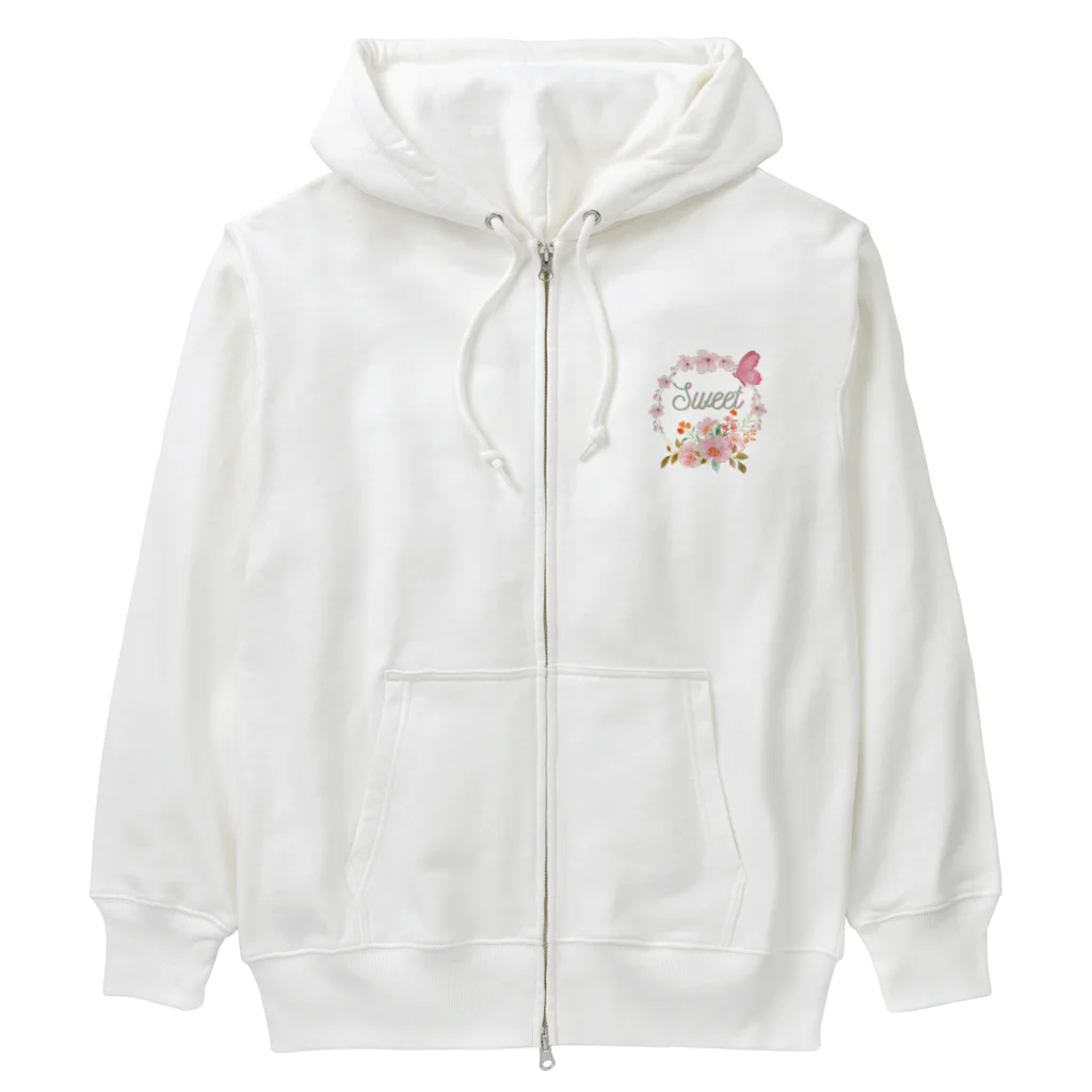 Japan  KAWAIIのフローラルリース Heavyweight Zip Hoodie