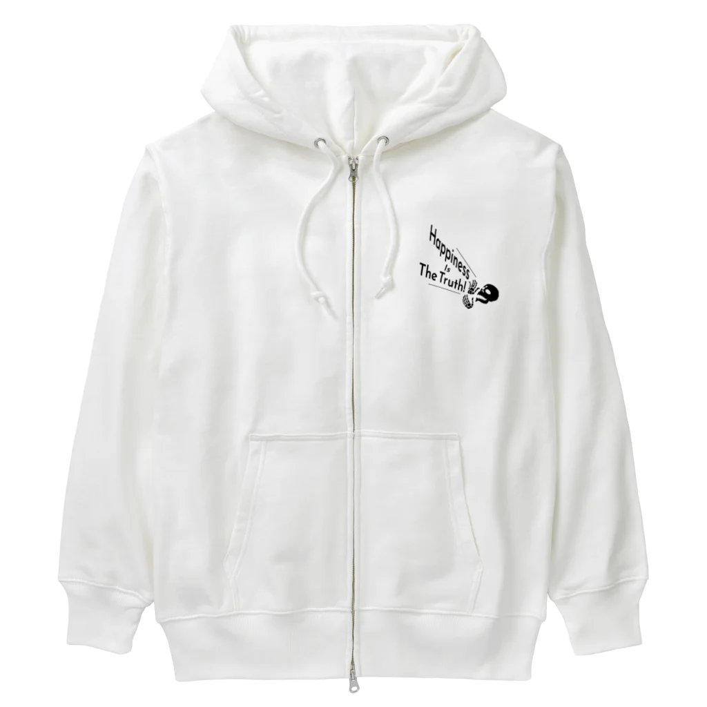 『Nothing Is Real』-- IN SUZURIのHappiness Is The Truth!（黒） Heavyweight Zip Hoodie