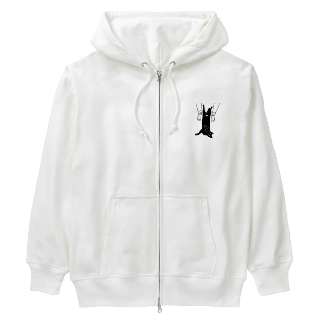 小鳥と映画館のキャット トラップ 靴下に猫柄入りバージョン Heavyweight Zip Hoodie
