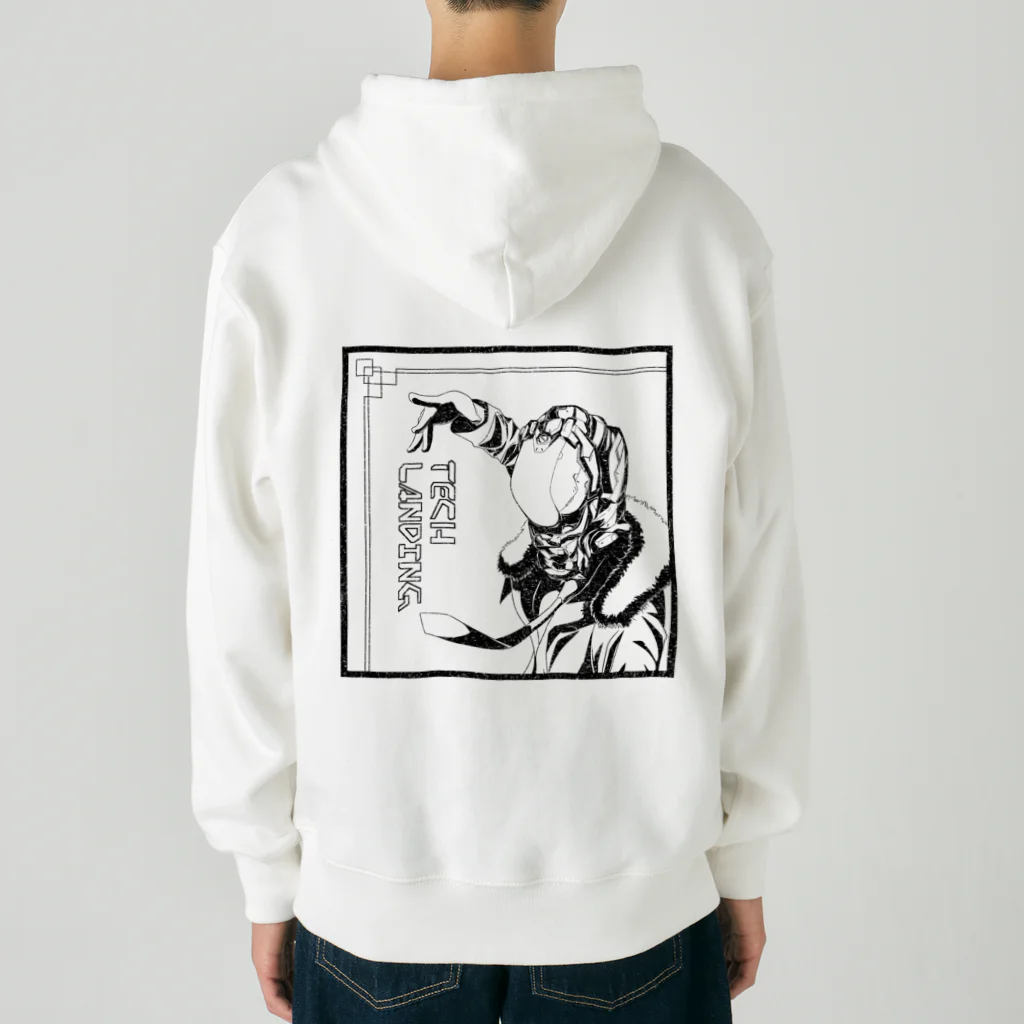 プラントemoonのTECH LANDING（ホワイト、グレー） Heavyweight Zip Hoodie