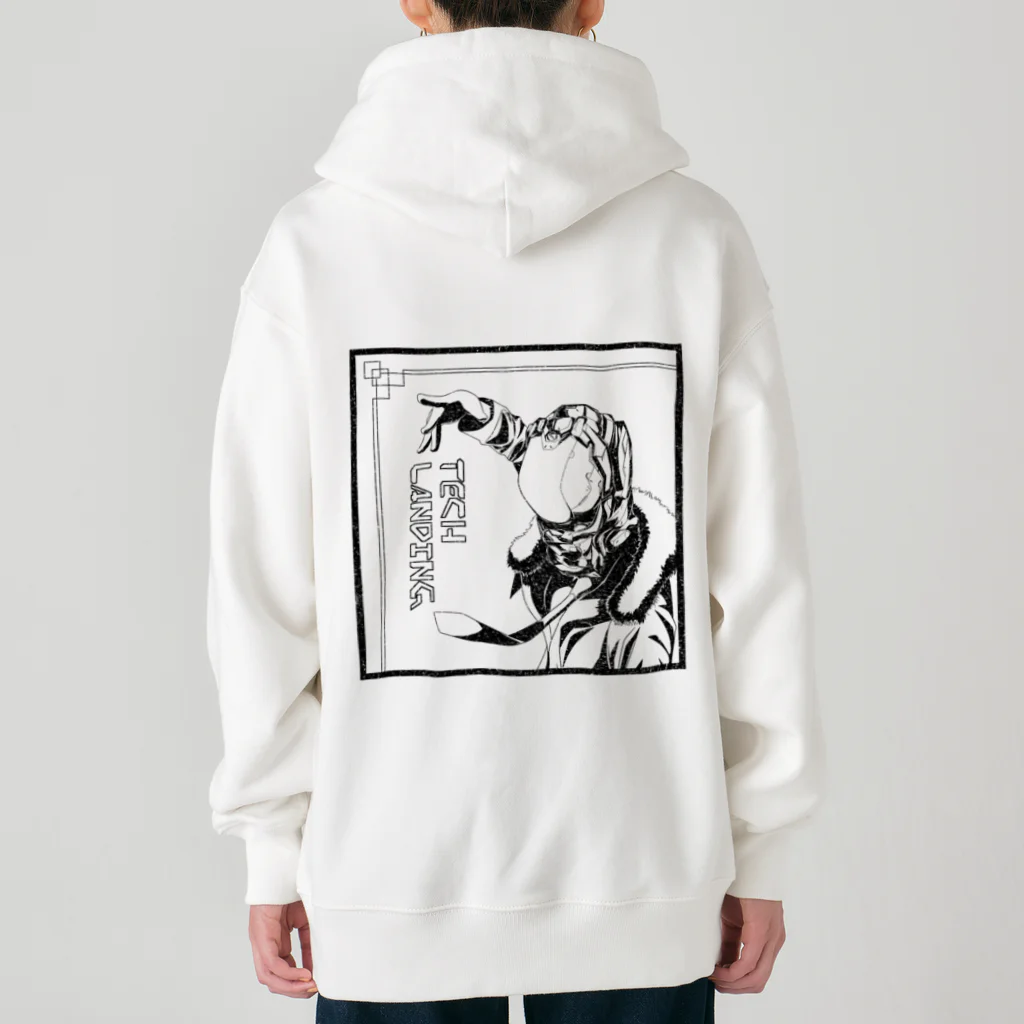 プラントemoonのTECH LANDING（ホワイト、グレー） Heavyweight Zip Hoodie