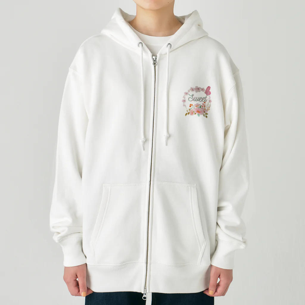 Japan  KAWAIIのフローラルリース Heavyweight Zip Hoodie