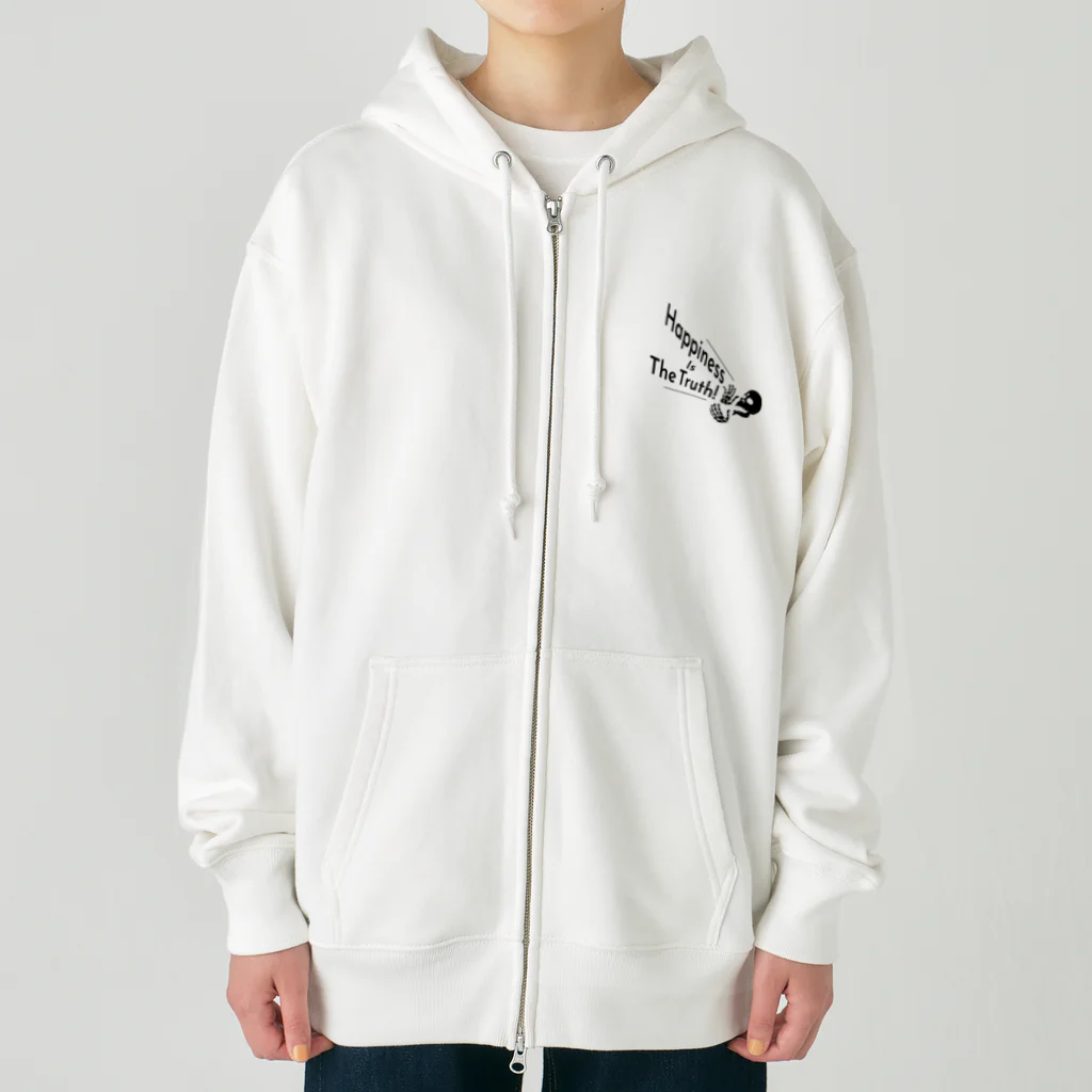 『Nothing Is Real』-- IN SUZURIのHappiness Is The Truth!（黒） Heavyweight Zip Hoodie
