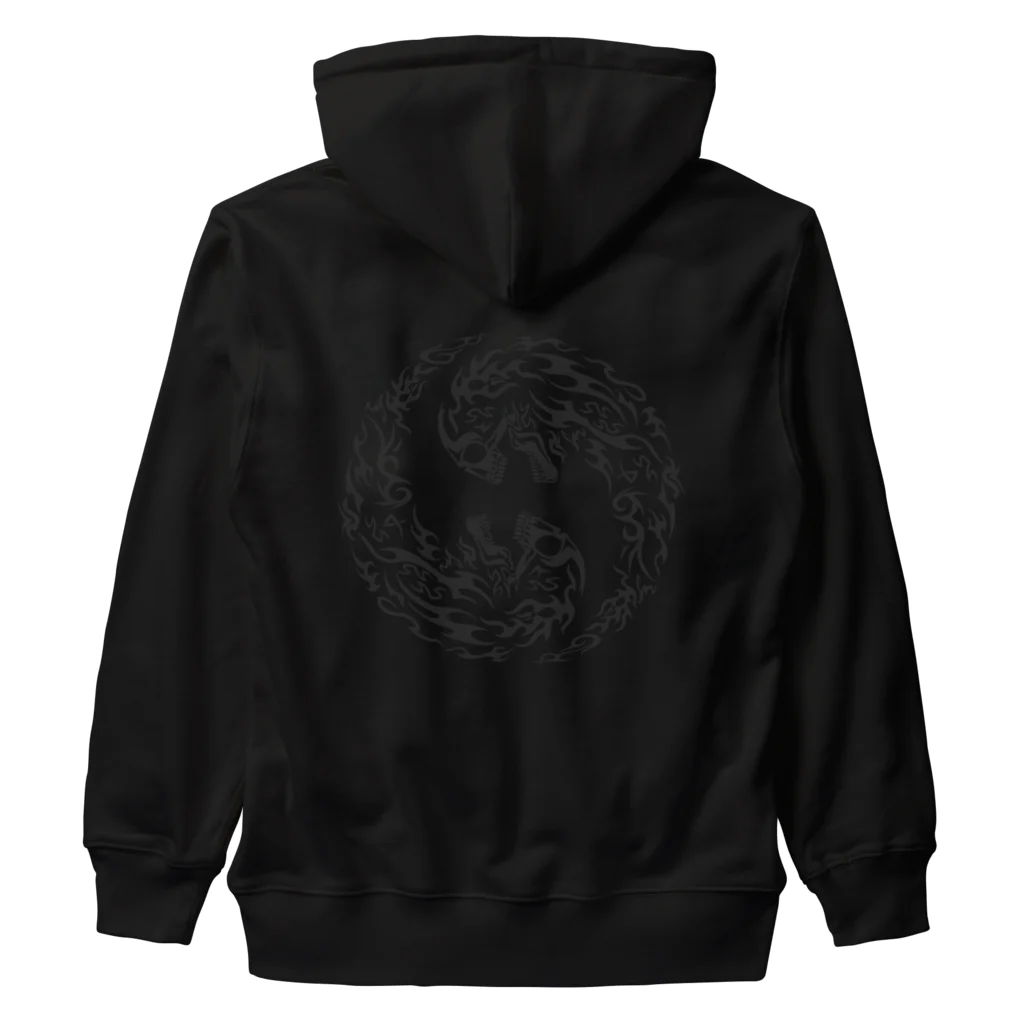 Ａ’ｚｗｏｒｋＳの合わせ二つ髑髏 薄墨（オリジナル家紋シリーズ） Heavyweight Zip Hoodie