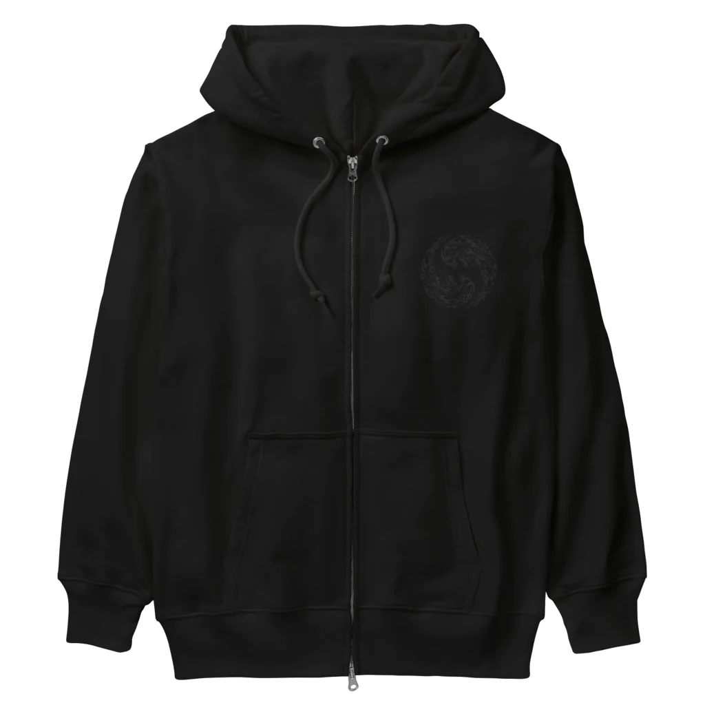 Ａ’ｚｗｏｒｋＳの合わせ二つ髑髏 薄墨（オリジナル家紋シリーズ） Heavyweight Zip Hoodie