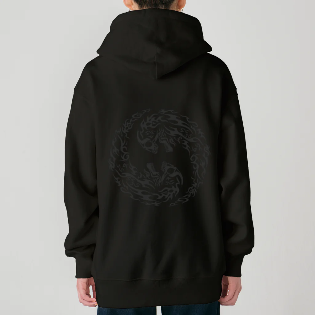 Ａ’ｚｗｏｒｋＳの合わせ二つ髑髏 薄墨（オリジナル家紋シリーズ） Heavyweight Zip Hoodie