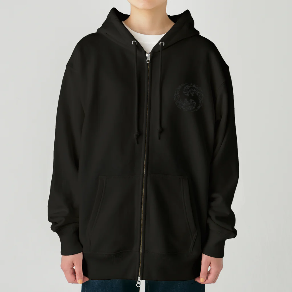 Ａ’ｚｗｏｒｋＳの合わせ二つ髑髏 薄墨（オリジナル家紋シリーズ） Heavyweight Zip Hoodie