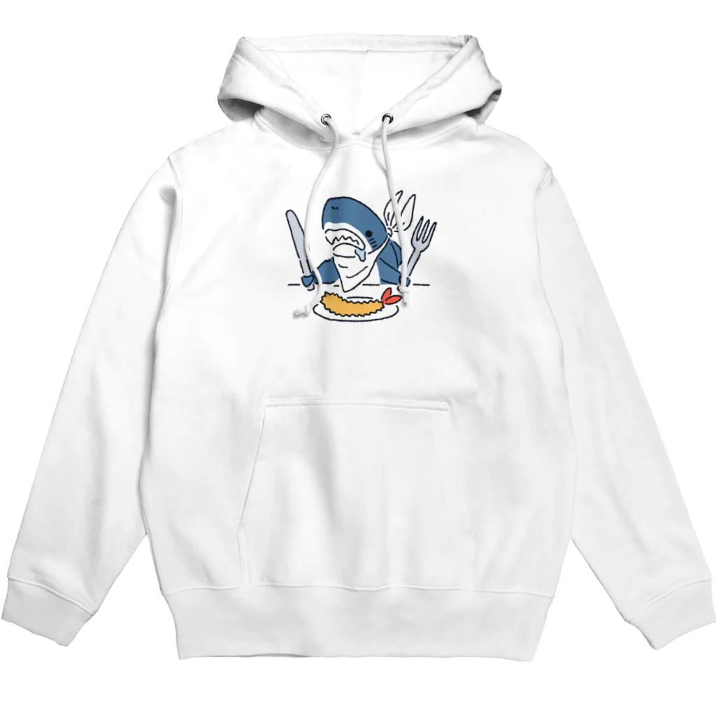 サメ わりとおもいのエビフライを食べようとするサメ2021 Hoodie
