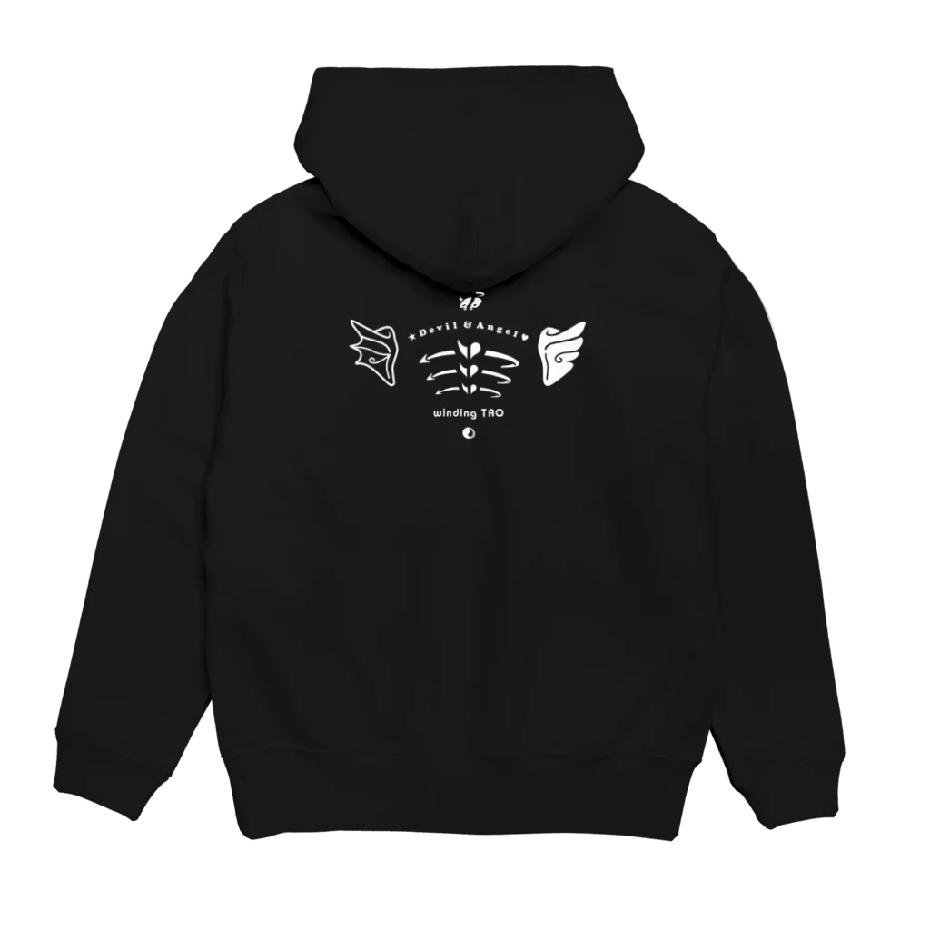 くねくね道の天使と悪魔の肩甲骨 Hoodie:back
